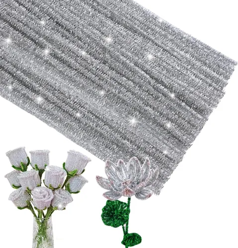 Vista 17 de ZXIIXZ Limpiapipas, 100 limpiadores de tuberías verdes a granel para hacer flores