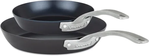 Vista 9 de Viking Sartén antiadherente, utensilios de cocina de acero al carbono azul de 10 pulgadas, negro