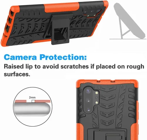 Vista 6 de Asuwish Funda para teléfono Samsung Galaxy Note 10 Plus Note10+ 5G con protector de pantalla y soporte delgado, híbrida, resistente, funda