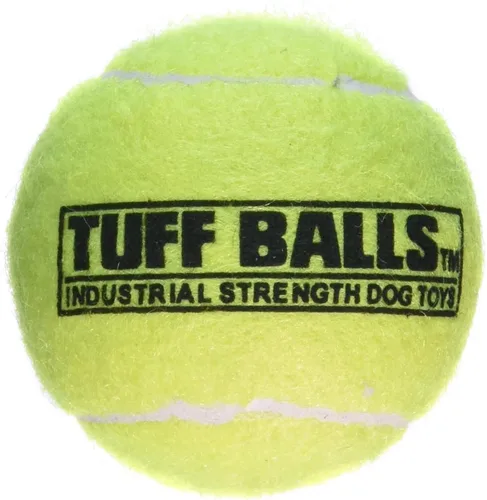 Vista 19 de PetSport Jr. Happy Birthday Tuff Ball - Juguetes para perros Paquete de 4 pelotas de tenis pequeñas (1.8 pulgadas) seguras para mascotas y goma