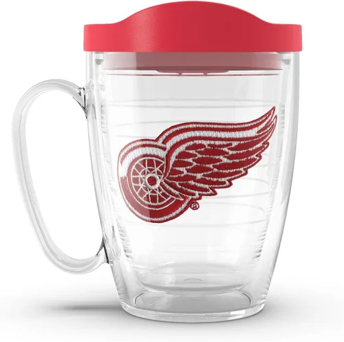 Vista 30 de Taza aislada Tervis de doble pared fabricada en Estados Unidos con logotipo principal de NHL Buffalo Sabres, mantiene las bebidas frías y calientes