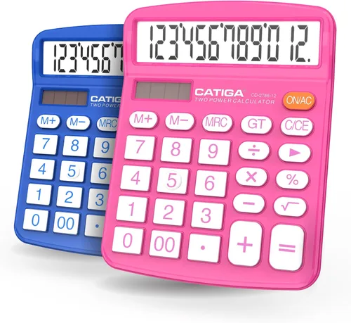 Vista 10 de CATIGA CD-2786 - Calculadora de escritorio de 12 dígitos con pantalla LCD grande y botón sensible, energía solar dual y batería, función estándar