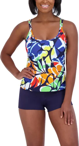 Vista 11 de Nautica Women's Tankini Swimsuit TOP– Quick-Dry, UPF+, Swim, Beach, Pool & Resort Wear Azul Coral