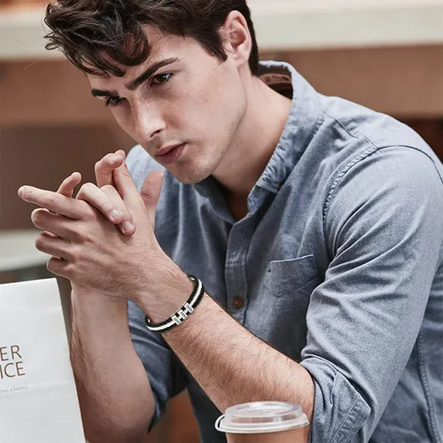 Vista 34 de Pulseras de cuero personalizadas para hombre con 1-6 nombres, pulsera trenzada personalizada con cuentas para papá, marido, día del padre, San