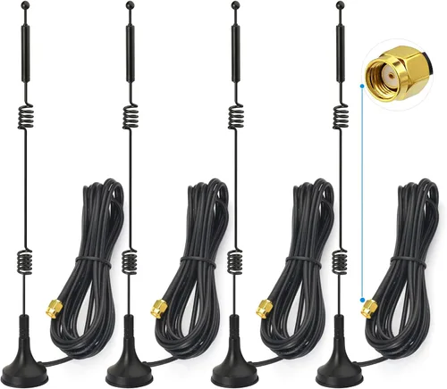 Vista 11 de Bingfu Antena WiFi de banda dual 2.4GHz 5GHz 5.8GHz 9dBi con base magnética RP-SMA macho para enrutador WiFi, tarjeta de red inalámbrica, adaptador