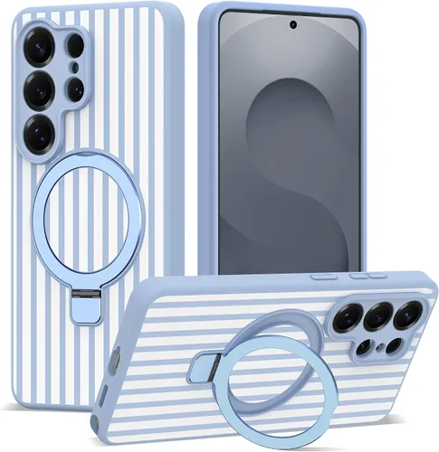 Vista 49 de SKYLMW - Funda para Samsung Galaxy S23 con soporte, 6.1 pulgadas, color negro Soporte de anillo magnético, compatible con Mag-Safe, funda
