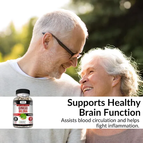 Vista 3 de Kaya Naturals Red Panax Ginseng + Ginkgo Biloba - Suplemento cerebral nootrópico - Apoyo cognitivo y de concentración - Suplemento de refuerzo