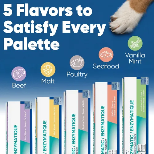 Vista 5 de Pasta de dientes enzimática Virbac C.E.T., Sabor a carne, 2.5 onza Plaque and tartar control for fresh breath, pet dental care toothpaste, Dual
