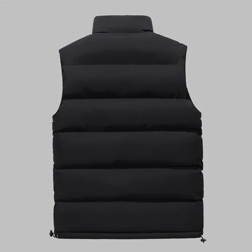 Vista 3 de Chaleco acolchado para hombre, invierno, casual, trabajo, deportes, viajes, exteriores, bolsillos acolchados, chaqueta negra, M-5XL