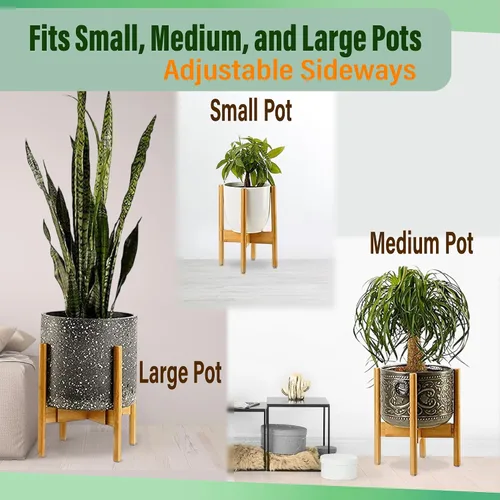 Vista 2 de ZPirates Soporte para Plantas de Interior - Ajustable Lateralmente para Adaptarse a Macetas de 8, 10 o 12 Pulgadas de Ancho para Plantas