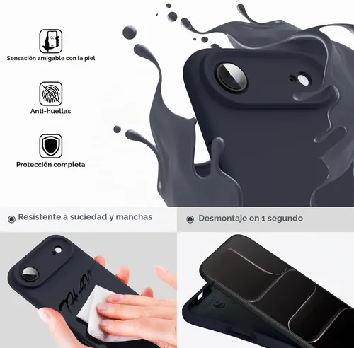 Vista 3 de Supdeal Funda de silicona líquida para iPhone Air - [Protección total para la cámara] [Forro de microfibra suave antiarañazos] Funda de teléfono
