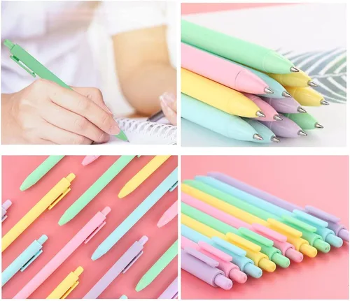 Vista 5 de 30 bolígrafos lindos de tinta negra, bolígrafos de gel Kawaii recargables y retráctiles para niños, escuela, oficina, niños, estudiantes