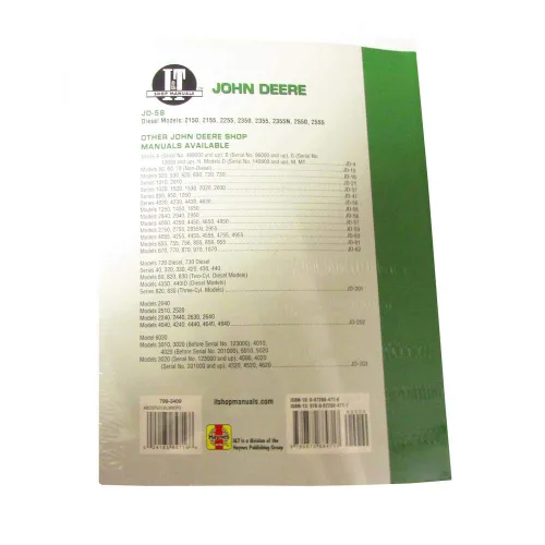 Vista 2 de RAParts 1415-1010 - Manual de servicio compatible con John Deere 2555 2550 2355 2255, compatible con JD-58
