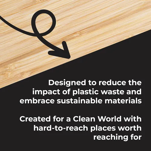 Vista 5 de Reach Clean World - Cepillos de dientes de cerdas suaves de bambú natural, 3 unidades Cerdas a base de plantas, bambú y cartón con certificación