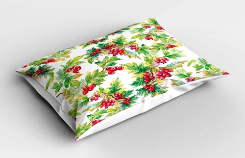 Vista 55 de Ambesonne Juego de 2 fundas de almohada navideñas, diseño de estrellas de Navidad y copos de nieve, letras retro, ropa de cama de microfibra