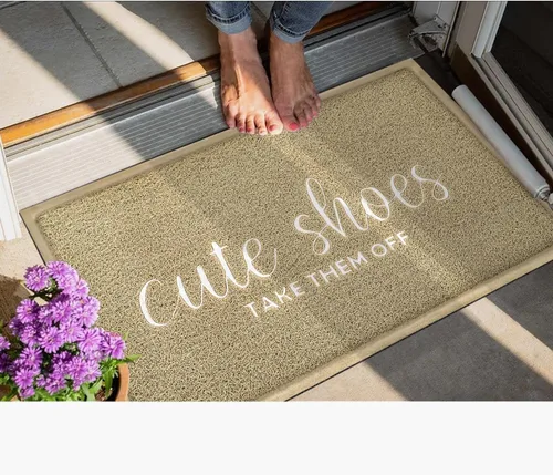 Vista 5 de AOAOPQ Tapetes para puertas exteriores para entrada de casa, tapetes de perfil bajo para puertas exteriores, fáciles de limpiar, para baño