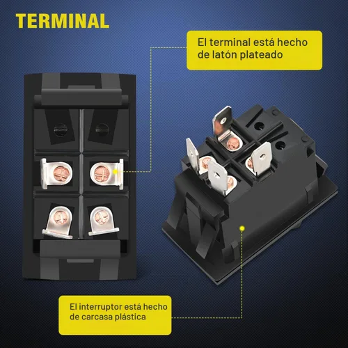 Vista 8 de Panel de Interruptor de Encendido/Apagado Nilight 4 PIN DPST, Interruptores de Palanca Panel 12V 20A, Carcasa de Interruptor de Aluminio Anodizado