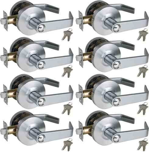 Vista 21 de ANSI Grado 2 Manija de Puerta de Entrada Comercial con Llave, Certificada UL, Cumple ADA, Cromo Satinado 26D, GRD2-72ET-1P