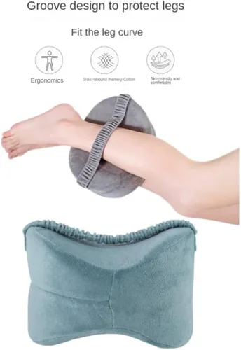 Vista 2 de Almohada de rodilla de espuma viscoelástica para personas que duermen de lado, almohada de pierna rosa para aliviar el dolor de espalda baja, cadera