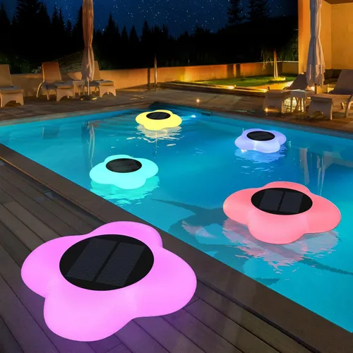 Vista 5 de Blibly Luces de piscina Solar Flotante Luz con Multicolor LED Impermeable Jardín al aire libre Luces 1pc