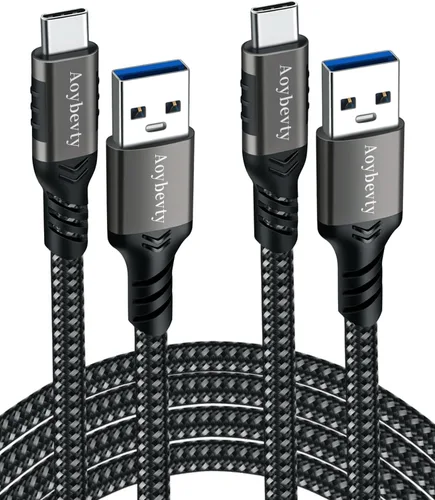 Vista 10 de Cable USB A a USB C (paquete de 2 unidades, 0,5 m), USB 3.1/3.2, transferencia de datos de 10 Gbps y cable de carga rápida de 60 W 3 A para SSD