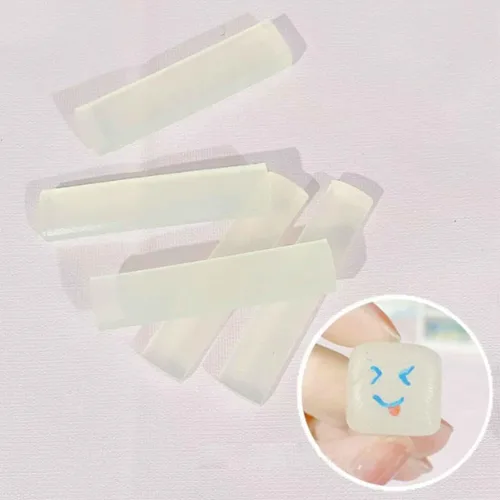 Vista 2 de 5 piezas de plástico polimorfo, plástico moldeable, se derrite en agua caliente para hacer joyas, suministros de arte de resina, tiras termoplásticas