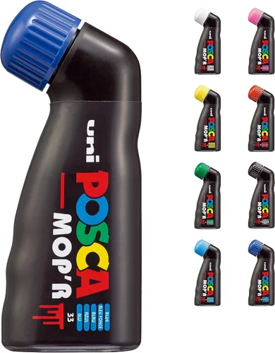 Vista 12 de Uni® POSCA MOP'R PCM-22 - Rotuladores de pintura a base de agua, punta redonda (3.0-19.0mm), colores surtidos, pack de 8 Multilcolor