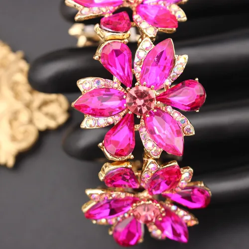 Vista 3 de Pulsera elástica de cristal con forma de marquesa, elegante, con forma de lágrima, joyería para novia