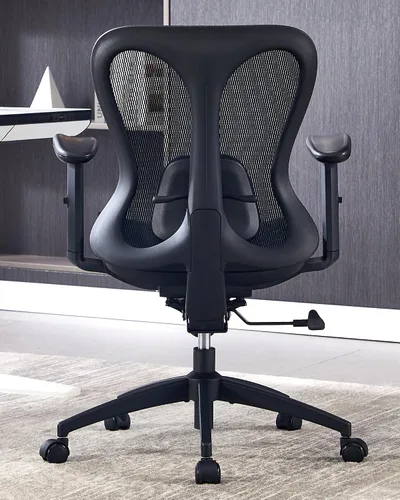Vista 2 de amseatec Silla ergonómica de escritorio de oficina, cómoda silla de juegos para computadora, respaldo y asiento de malla transpirable, reposabrazos
