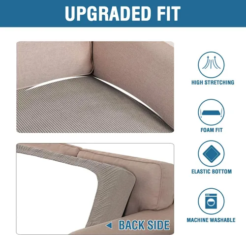 Vista 76 de H.VERSAILTEX Fundas de Cojín de Asiento Individuales Super Elásticas Fundas de Sofá Fundas de Cojín de Sofá Fundas Deslizables Juegos Tela de Sarga