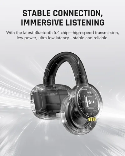 Vista 10 de Black Shark Auriculares con clip, auriculares abiertos, modos duales de música y juego, 5g ligeros y diseño de pantalla digital, llamadas DNN