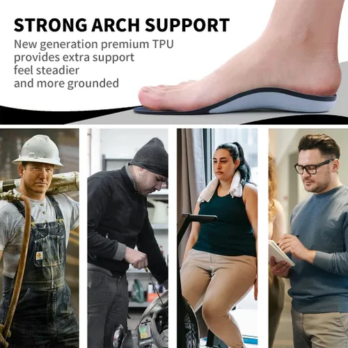 Vista 4 de VALSOLE Plantillas ortopédicas para zapatos para fascitis plantar, plantillas atléticas para correr para mujeres y hombres, plantillas de gel