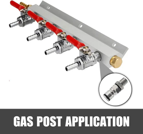 Vista 4 de OneBom Poste de bloqueo de bola con paletas, boquilla hexagonal NPT macho de 1/4 pulgadas, adaptador de barril de maíz líquido de 19/32 "-18