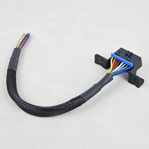 Vista 3 de Conector hembra OBD2 de 16 pines J1962F para abrir el cable OBDII Dash Port Pigtail Arnés de cable fijo DIY 12 pulgadas/11.8 in