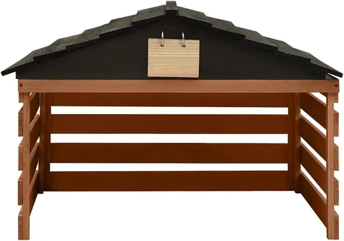 Vista 5 de vidaXL Cortacésped Garaje de madera Storgae en Negro/Marrón