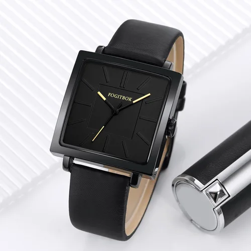 Vista 5 de Reloj de cuero impermeable para mujer, reloj de pulsera de cuarzo para muñecas pequeñas, diseño fino
