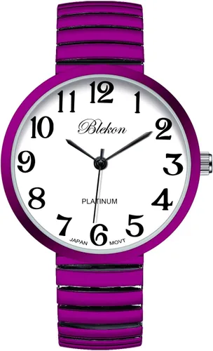 Vista 5 de Blekon Colecciones Nuevo reloj de moda PC21J con banda elástica de cara súper grande movimiento japonés PC21J