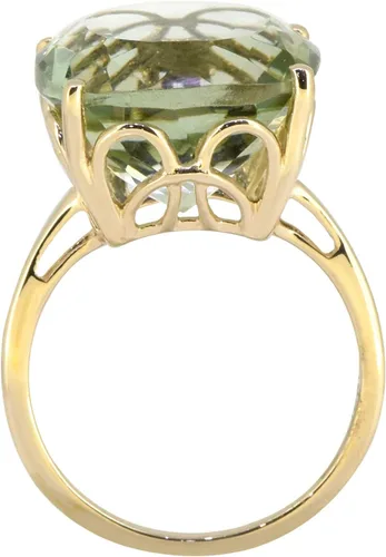 Vista 6 de YoTreasure Green Amethyst Solid Sterling Silver Gold Plated Statement Ring Jewelry