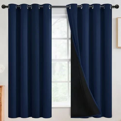 Vista 60 de SimpleHome - Cortinas opacas 100% para recámara, cortinas de ventana con ojales beige, con aislamiento térmico, cortinas de oscurecimiento