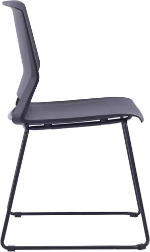 Vista 5 de Sidanli Black Stacking Chairs Set of 4, Stackable Chairs for Waiting Room