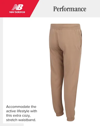 Vista 48 de New Balance Pantalones deportivos para niña, forro polar de mezcla de algodón suave con cordón y bolsillos (tallas 8-16)