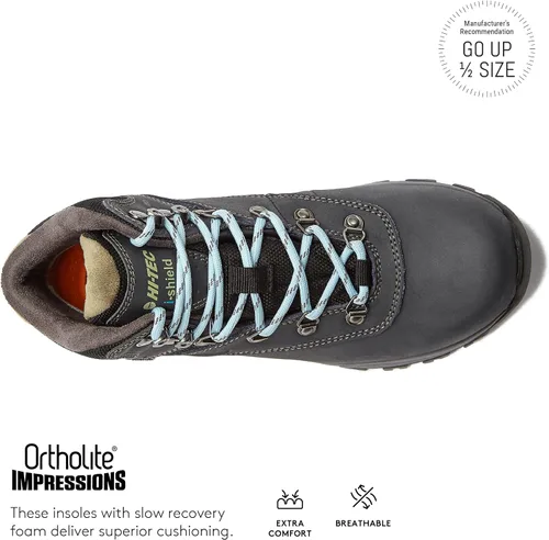 Vista 4 de HI-TEC Altitude VI I WP - Botas de senderismo impermeables de cuero para mujer zapatos de sendero y mochilero