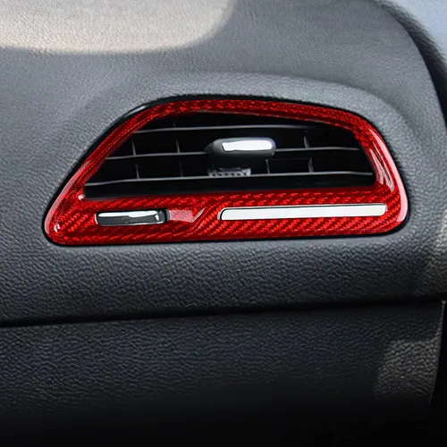 Vista 5 de AIRSPEED Funda para marco de ventilación de salida de aire acondicionado Challenger, accesorios de fibra de carbono para Dodge Challenger 2015-2023