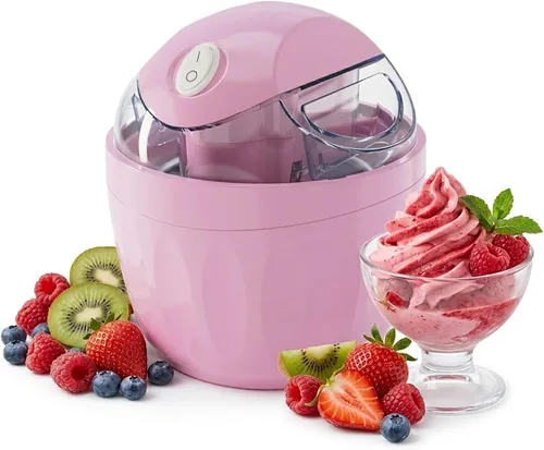 Vista 8 de Pequeña máquina de helados para el hogar, máquina eléctrica de gelato y yogur congelado, máquina casera para hacer helados para cocina vintage
