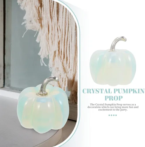 Vista 5 de Calabaza decorativa de cristal de cristal: figura de calabaza soplada a mano, adorno de cristal, centros de mesa de calabaza, cosecha de otoño