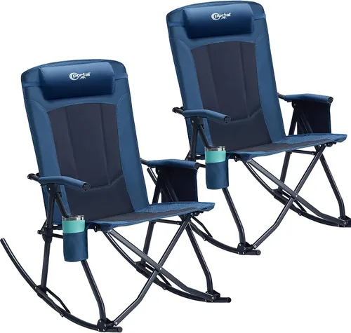 Vista 11 de Portal Silla mecedora plegable de gran tamaño portátil para acampar 400 1p-tela negro