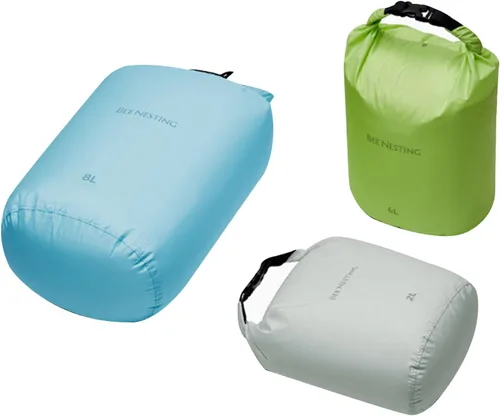 Vista 43 de Bee Nesting Juego de bolsas secas ultraligeras para mochileros, saco seco impermeable para camping, senderismo, motocicleta, saco de cosas ligeras