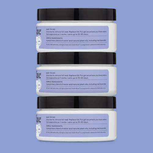 Vista 8 de Fresh Wave Gel eliminador de olores de lavanda, 7 onzas, paquete de 3, absorbentes de olores más seguros para el hogar, eliminador de olores natural
