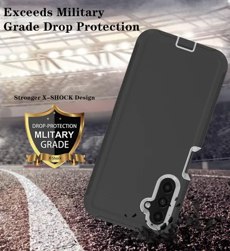 Vista 4 de ONOLA Funda compatible con Samsung Galaxy A14 5G con protector de pantalla HD, resistente a los golpes y a las caídas, funda de 3 capas para Samsung