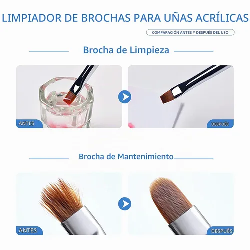 Vista 2 de Limpiador de cepillo de uñas, 5 onzas líquidas, 5.1 fl oz, limpiador y acondicionador de uñas de limpieza rápida, cepillo de uñas acrílico, cepillo